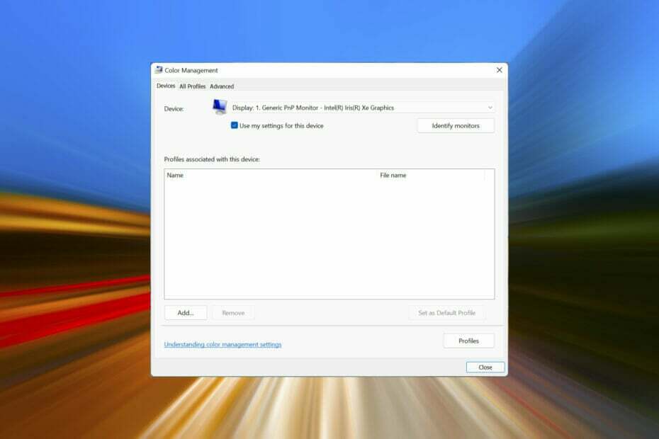 إدارة الألوان لا تعمل في Windows 11