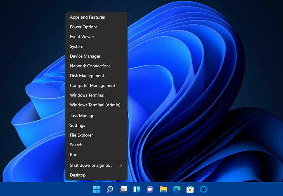 Win + X menu itens de registro quebrados windows 11