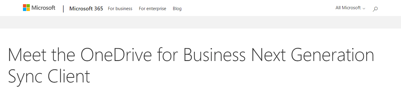 Microsofts synkroniseringsklient - OneDrive Business-legitimationsoplysninger er nødvendige