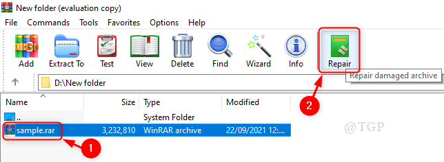 So reparieren Sie die beschädigten Archivdateien mit WinRar
