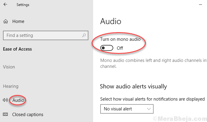 Disabilita audio mono Windows 10 min