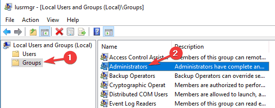 administraatorite rühmitus Windowsi kaustale juurdepääs keelatud