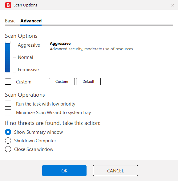 configuración de análisis de bitdefender antivirus plus 2019