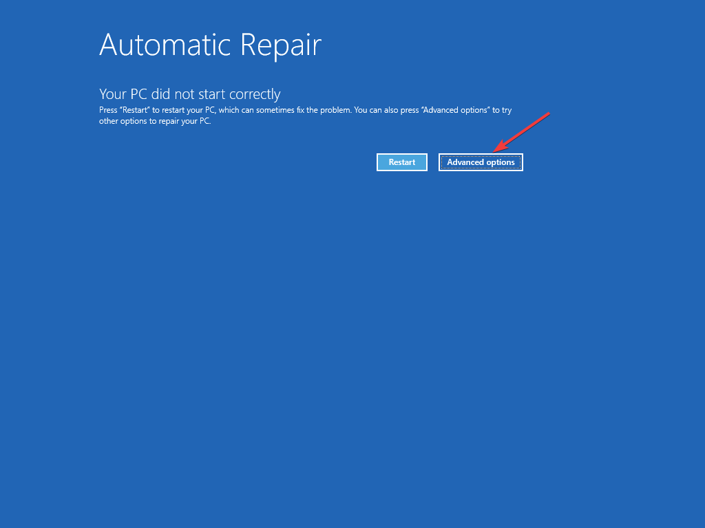  0xc00002eeErweiterte Optionen klicken Sie auf Reparieren 
