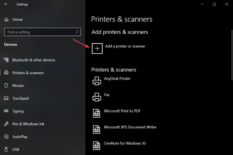 добавить принтер или сканер