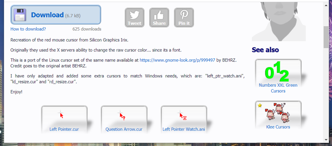 Butonul de descărcare schimbă culoarea cursorului mouse-ului
