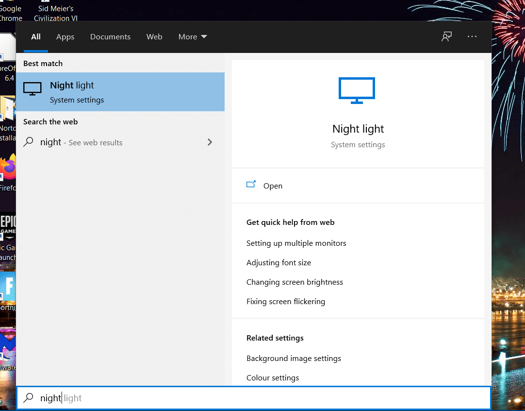 Windows 10의 검색 유틸리티 Windows 10 색조를 가리는 방법