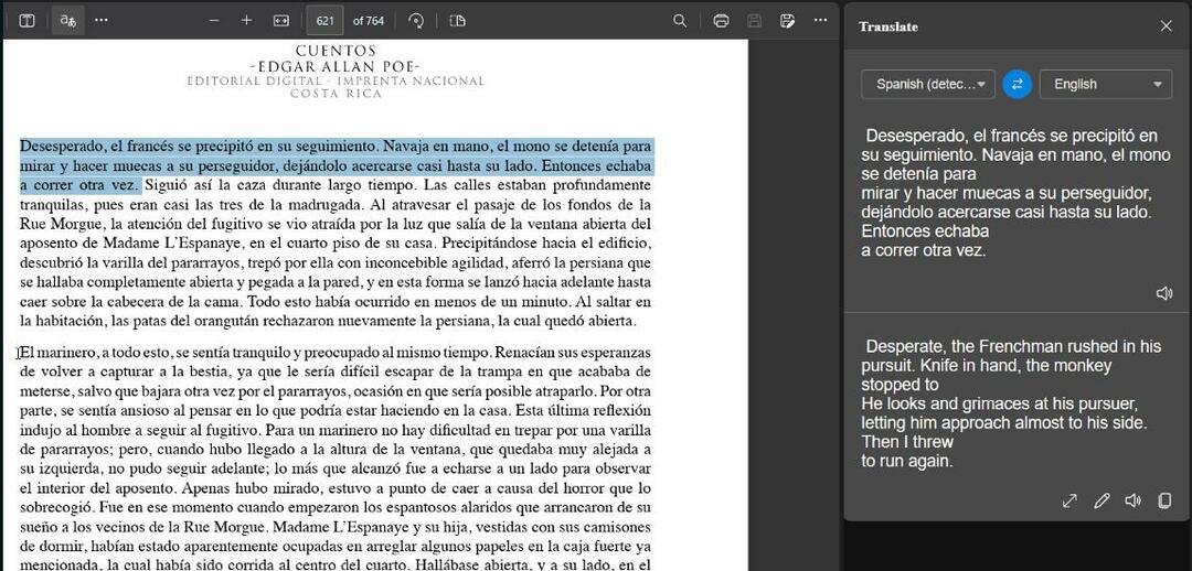 PDF четецът на Edge вече превежда избран текст в реално време