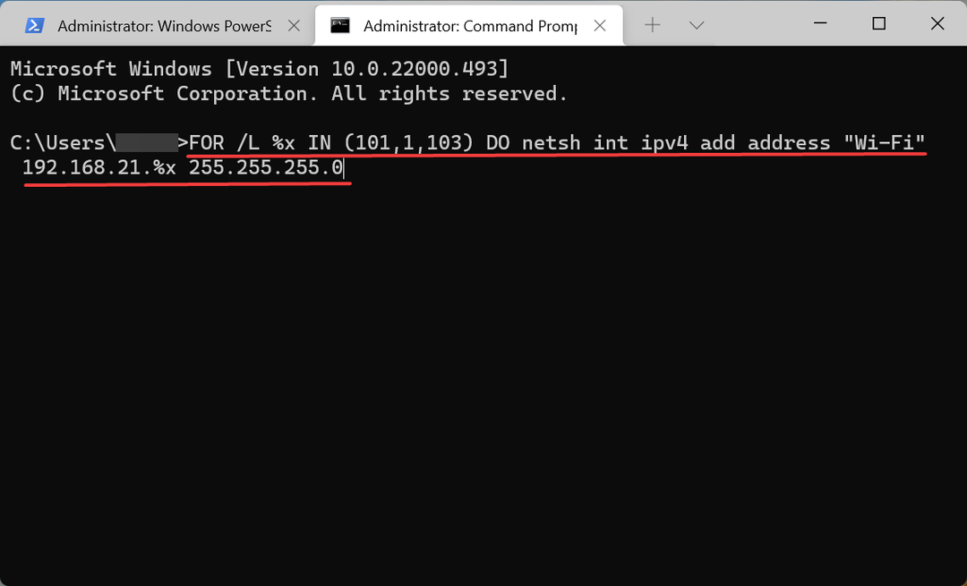 Execute o comando Netsh para adicionar o endereço IP secundário do Windows 11