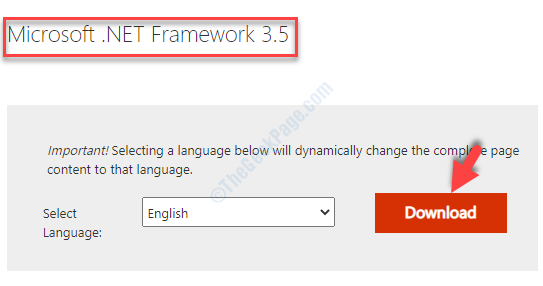 Download-Center Microsoft .net Framework 3.5 herunterladen