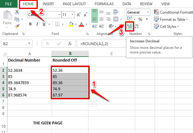 Microsoft Excel에서 10진수를 빠르게 반올림하는 방법
