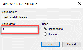 Modifica Dword (32 Bit) Valore Valore Dati 1 Ok