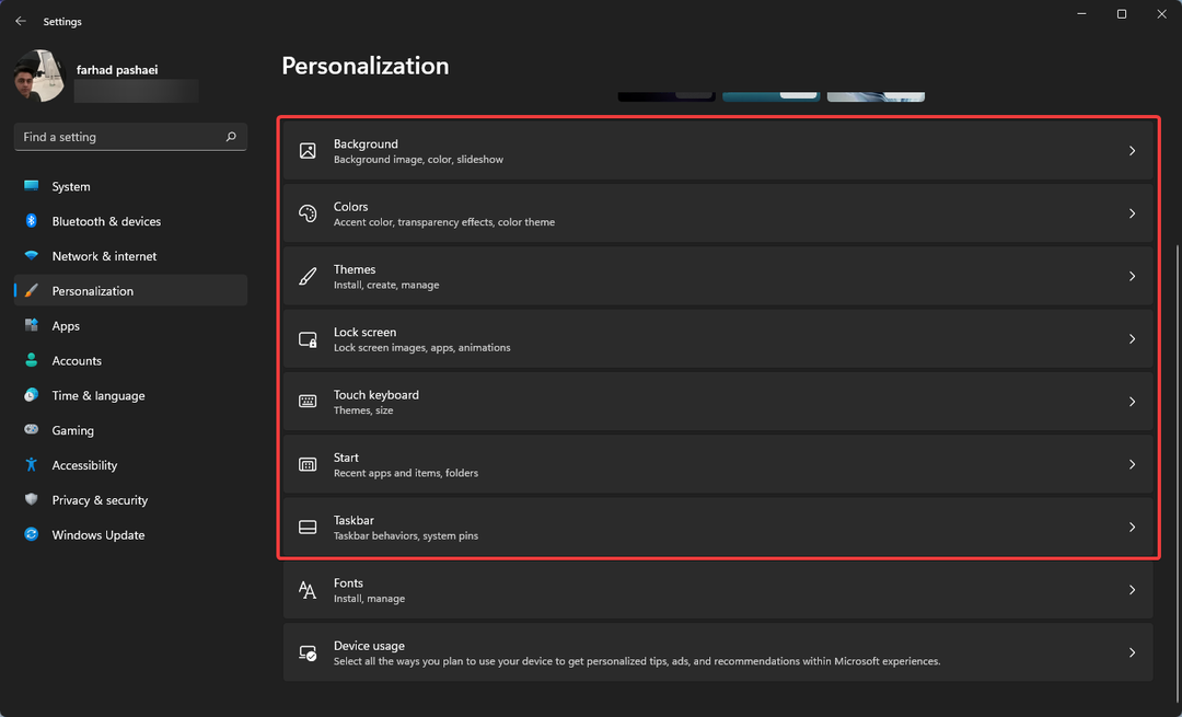 Personalizzazione del menu Start di Windows 11
