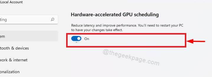 Windows 11'de Donanım Hızlandırılmış GPU Zamanlamasını Etkinleştirme veya Devre Dışı Bırakma