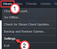 Steam-asetukset