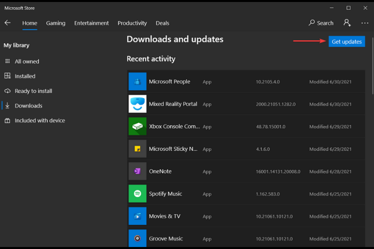 „Microsoft-Store-Get-updates“