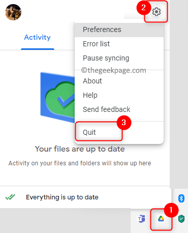 Google Drive Sistem Tepsisi Uygulamadan Çık Min
