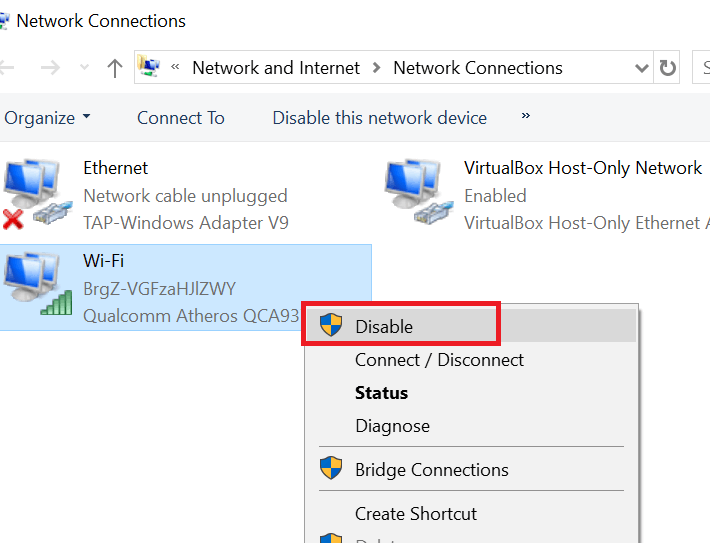 Keela võrguadapater - Windows 10