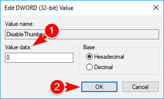 värdedata ändras png-miniatyrer som inte visar Windows 10