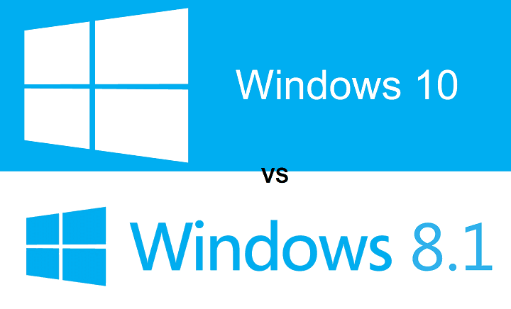 Windows 8.1 Windows 8 contre Windows 10