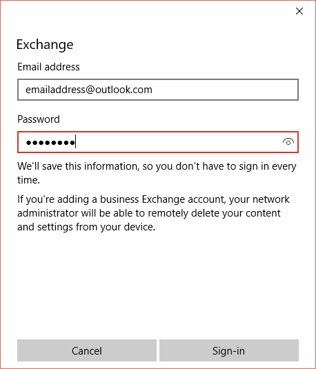 ne morem shraniti Outlook gmail v aplikacijo Windows 10 mail 4