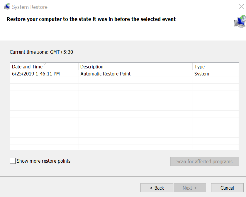 Verwenden Sie den Wiederherstellungspunkt, um Windows-Updates rückgängig zu machen