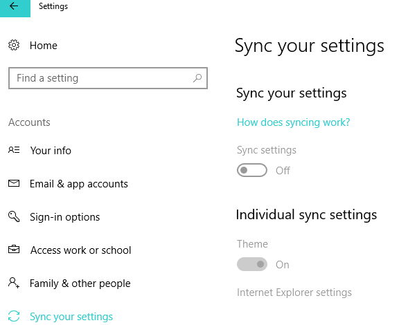 Synchronisieren Sie Ihre Einstellungen Microsoft-Konto