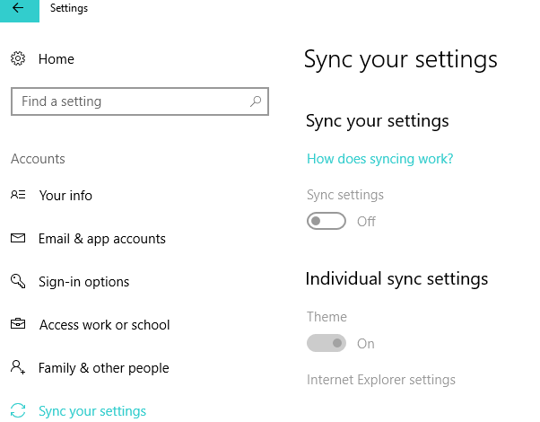 synkronoi asetuksesi Microsoft-tili