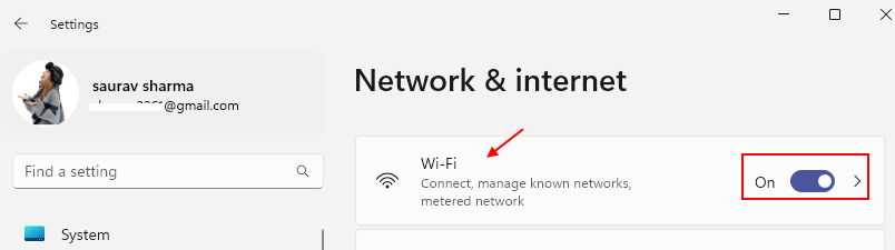 Wi-Fi ligado Min 1 Min