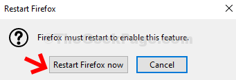 Genstart Firefox nu