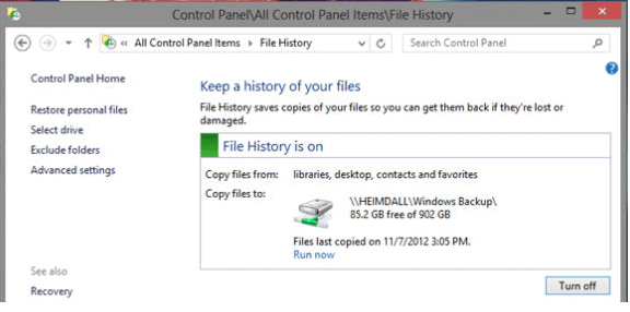 Dateiversionsverlauf funktioniert nicht in Windows 10 [Fix]