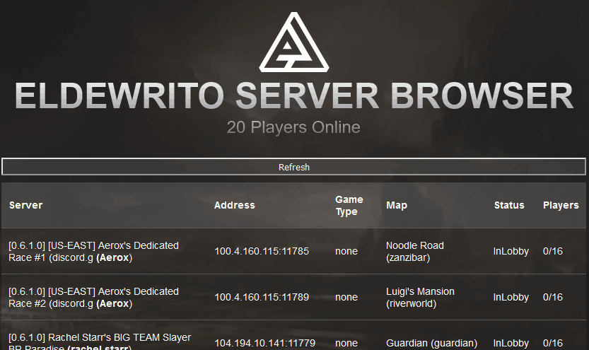 eldewrito serveri brauser halo võrguserveri brauser ei tööta