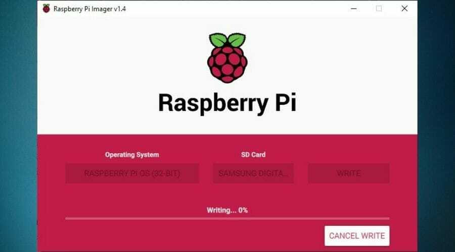 Πρόοδος του Raspberry Pi Imager